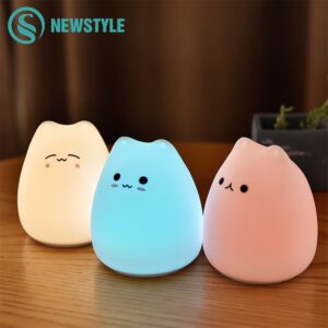 Colorful Cute Cat Silicone Lamp