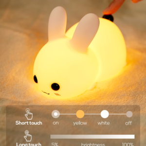 Dimmable & Rechargable LED Bunny made of Silicone