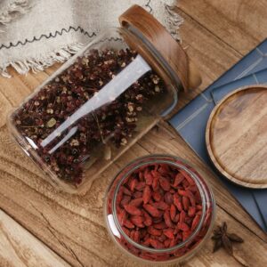 Airtight Canister Storage Glass with Wooden Lid