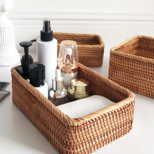 Handwoven Rattan Wicker Basket