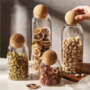 Mason Storage Glass Jars with Ball Cork