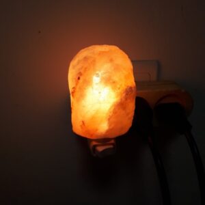Himalayan Warm white Salt Lamp with Natural Carved Crystal