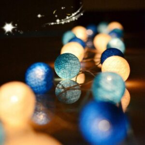 20 LED Cotton Ball Light String (2.2M) for Holidays, Weddings, Home Decoration and more