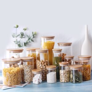 Mason Jars made of glass with bamboo/wooden lid