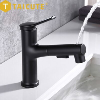 TAICUTE 3 Modes Basin Faucets Water Tap in Black Chrome
